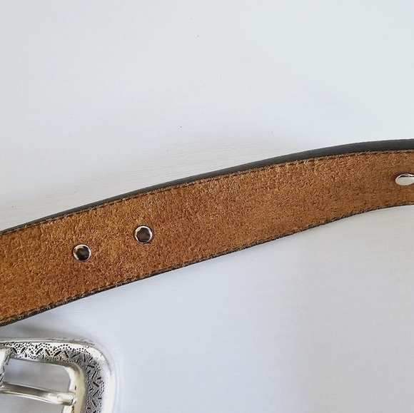 Brighton Taper Brown Leather Ornament Belt Women's Size 28 - Picture 7 of 7